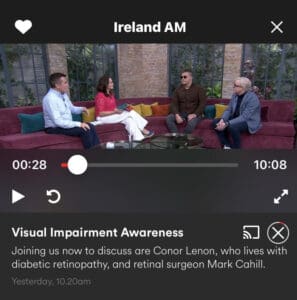 Mark Cahill guest on Ireland AM June 2024 ahead of Fighting Blindness conference